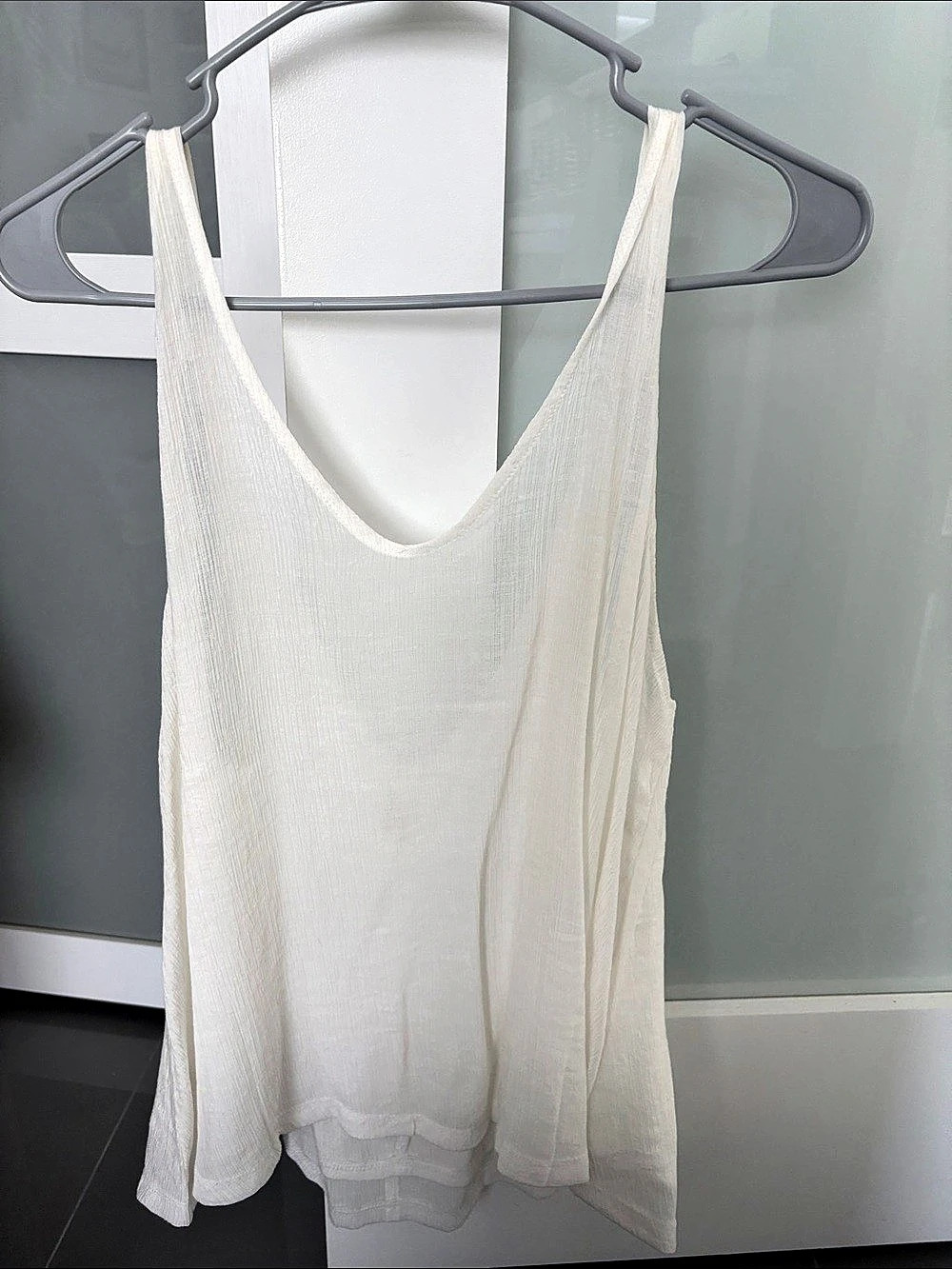 White Flowy Tank Top